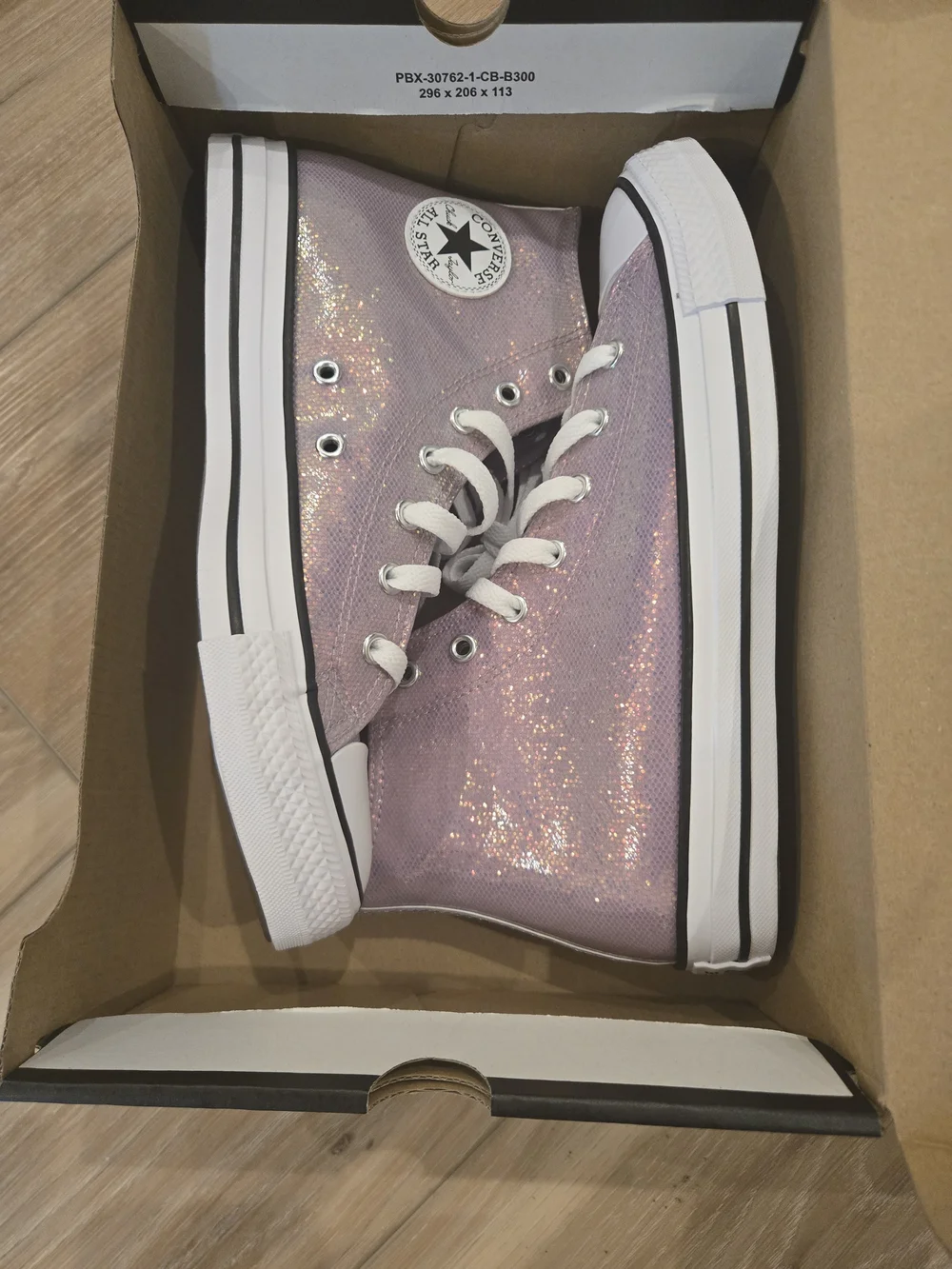 Converse High Top Glitter Sneaker - Pink Iridescent